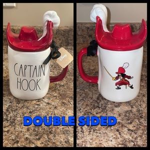 Rae Dunn Disney Captain Hook Double Sided Mug with Captain Hook Hat Topper